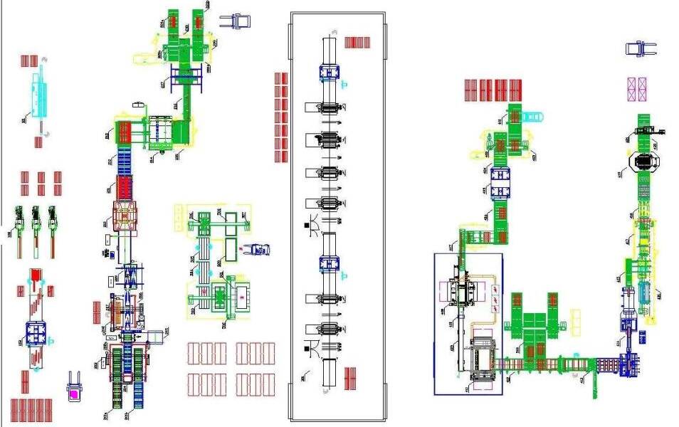 Automatiseringsystemen - Productielijnen - plant for 2 layers parquet production
